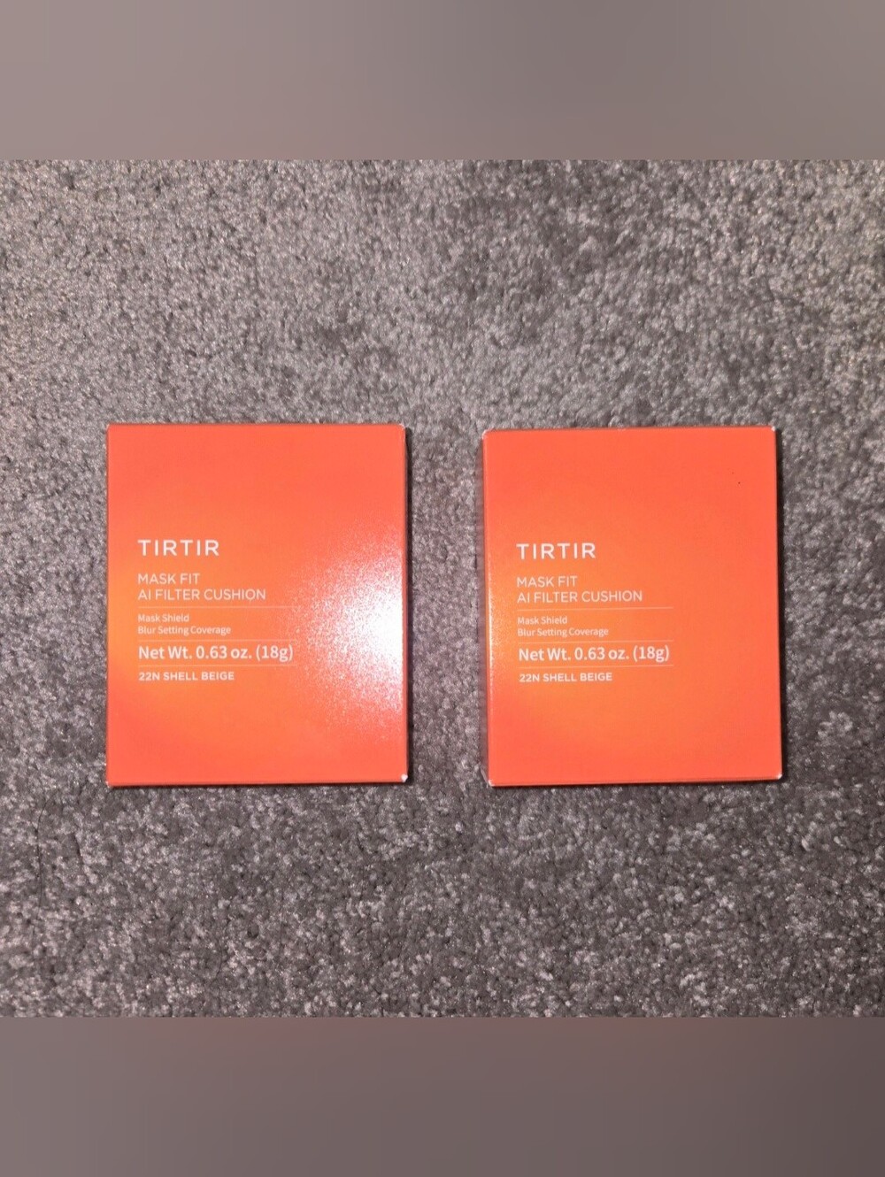TirTir Mask Fit AI Filter Cushion NIB Qty 2 compacts 22N Shell Beige